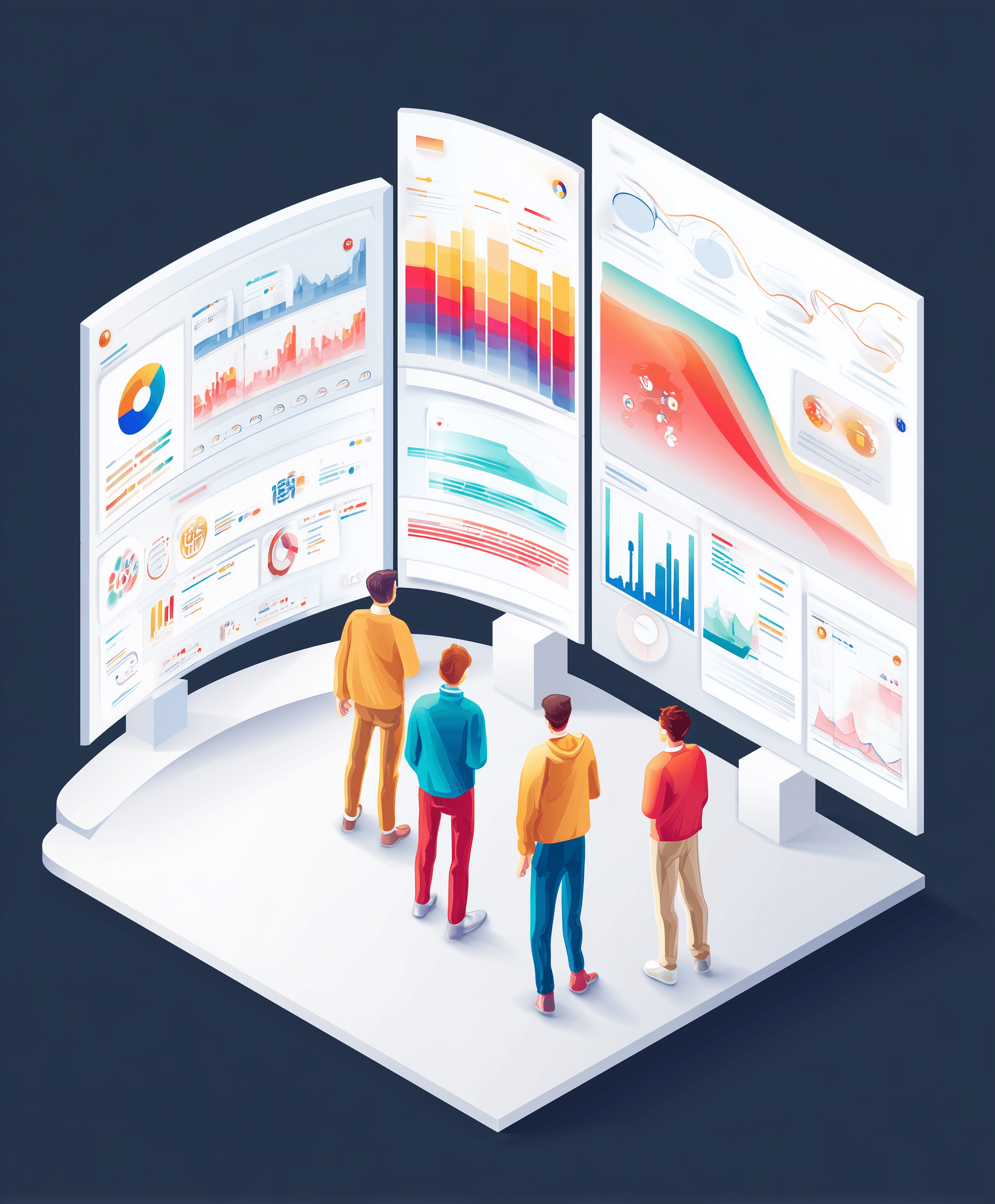 Illustrated reporting stack representing fragmented district measurement